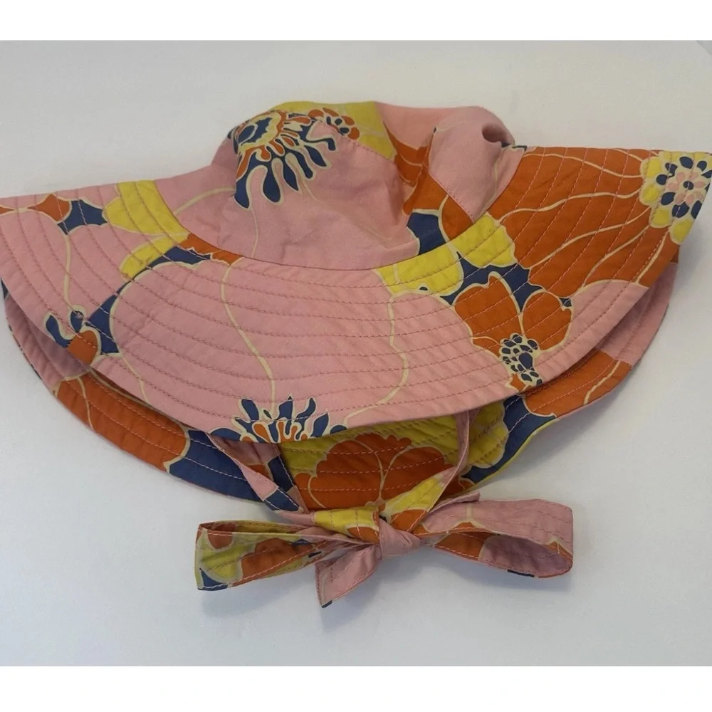 Zara Floral Wide Brim Sun Colorful Bucket Hat - Picture 4 of 5